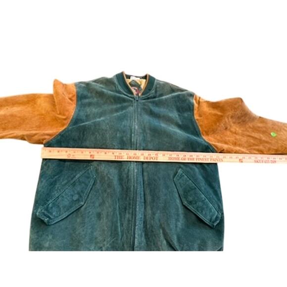 "AUTHENTIC IMPORTS" Mens Suede Leather Varsity Zip Up Jacket SZ XL SOME FADING - Picture 3 of 13